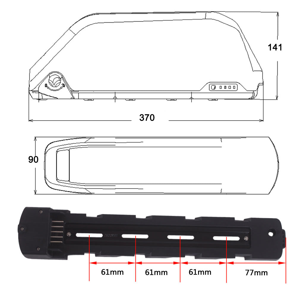 Kit Batería 36v 27ah LG + Caja Desmontable + Cargador 2a